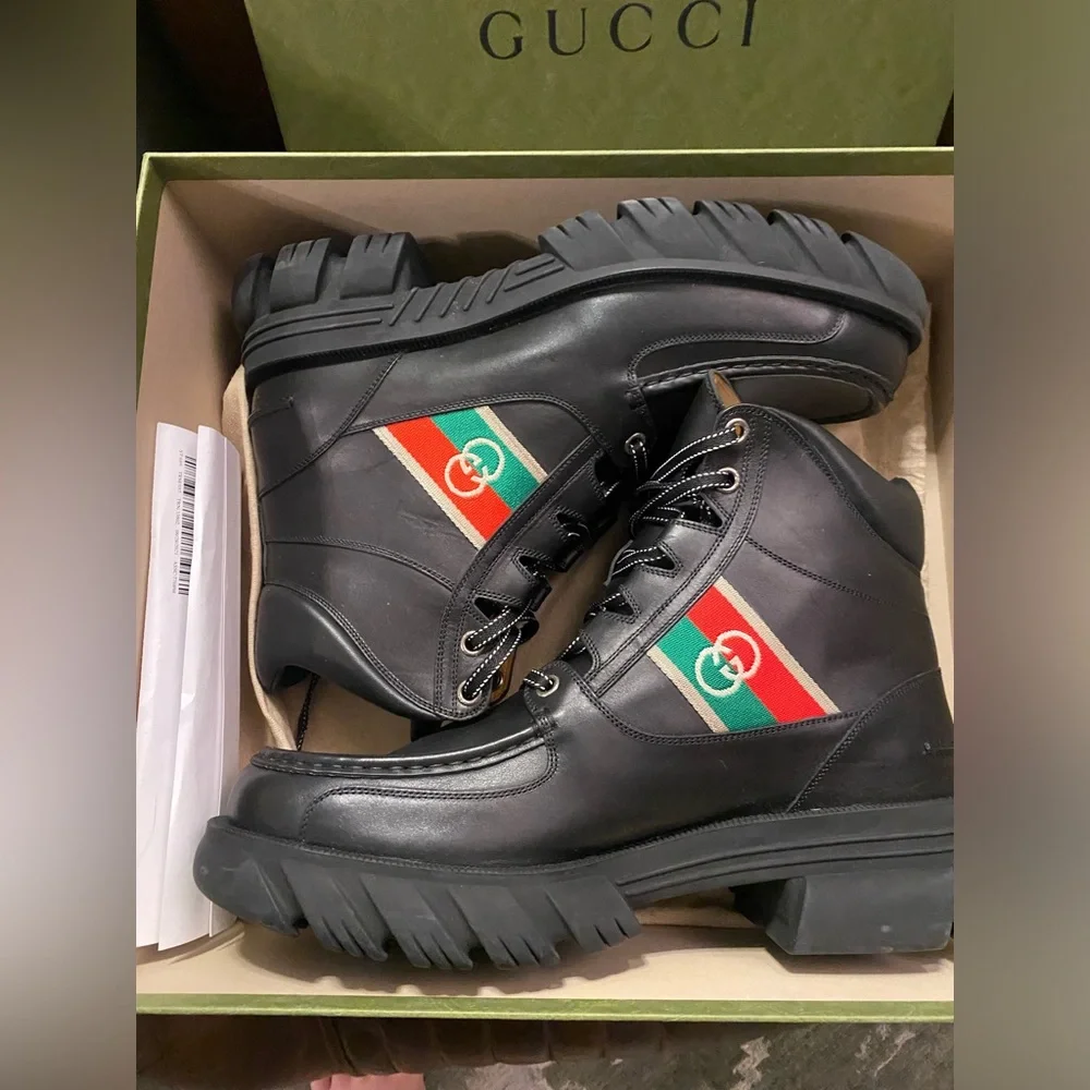 Gucci Men’s Ankle Boot Interlocking G Logo in Black